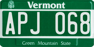 VT license plate APJ068