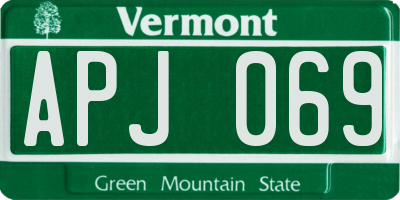 VT license plate APJ069