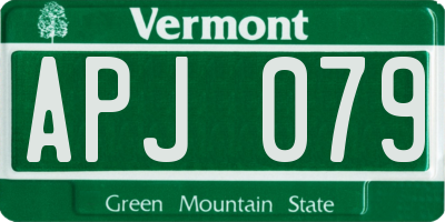 VT license plate APJ079