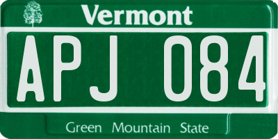 VT license plate APJ084