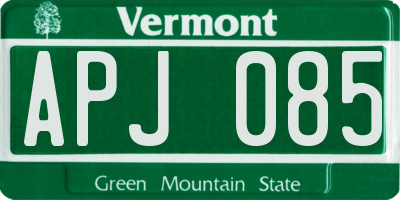VT license plate APJ085