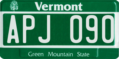 VT license plate APJ090