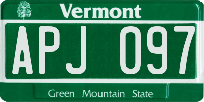 VT license plate APJ097