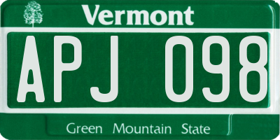 VT license plate APJ098