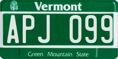 VT license plate APJ099