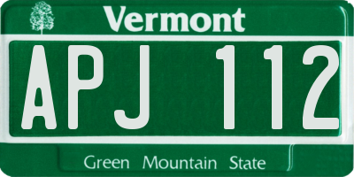 VT license plate APJ112