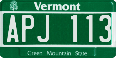 VT license plate APJ113