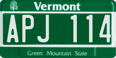 VT license plate APJ114