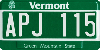 VT license plate APJ115