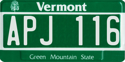 VT license plate APJ116