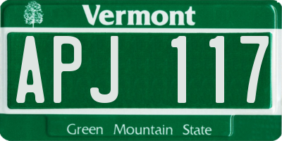 VT license plate APJ117