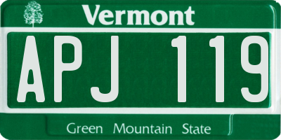 VT license plate APJ119