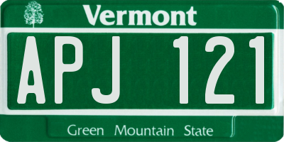VT license plate APJ121