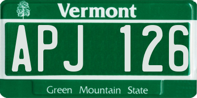 VT license plate APJ126