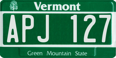 VT license plate APJ127