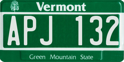 VT license plate APJ132