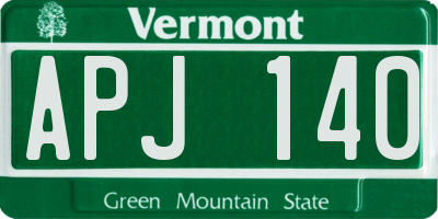VT license plate APJ140