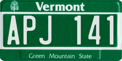 VT license plate APJ141