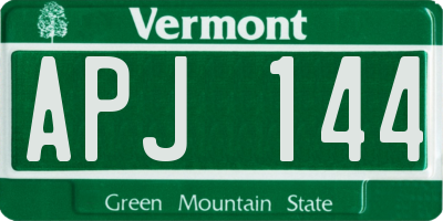VT license plate APJ144