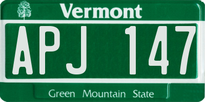 VT license plate APJ147