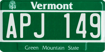 VT license plate APJ149