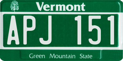 VT license plate APJ151