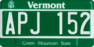 VT license plate APJ152