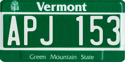 VT license plate APJ153