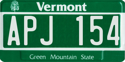 VT license plate APJ154
