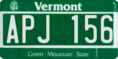 VT license plate APJ156