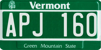 VT license plate APJ160