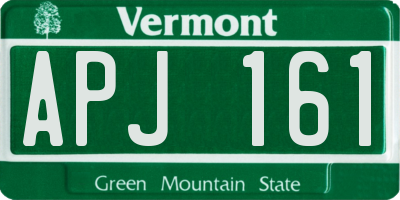 VT license plate APJ161