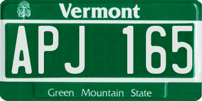 VT license plate APJ165