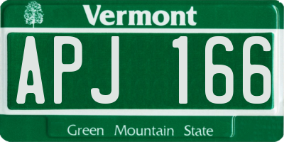 VT license plate APJ166