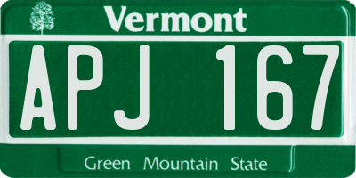VT license plate APJ167