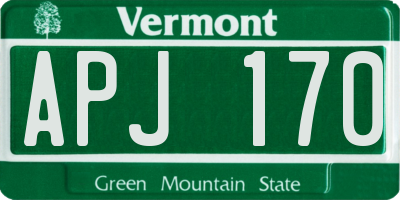 VT license plate APJ170