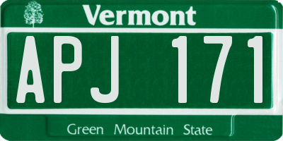 VT license plate APJ171