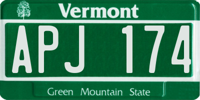 VT license plate APJ174