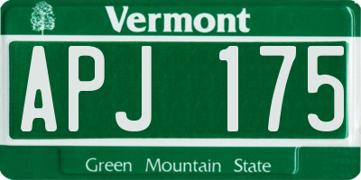 VT license plate APJ175