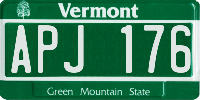 VT license plate APJ176