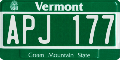 VT license plate APJ177