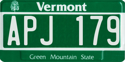 VT license plate APJ179
