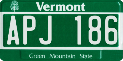 VT license plate APJ186
