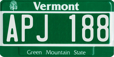 VT license plate APJ188