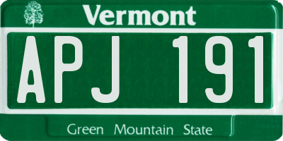VT license plate APJ191