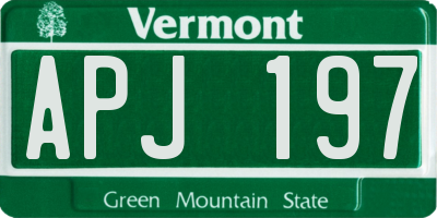 VT license plate APJ197