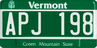 VT license plate APJ198