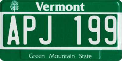 VT license plate APJ199