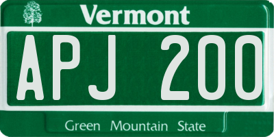 VT license plate APJ200