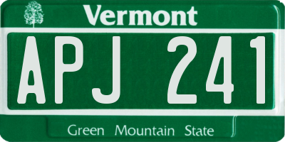 VT license plate APJ241